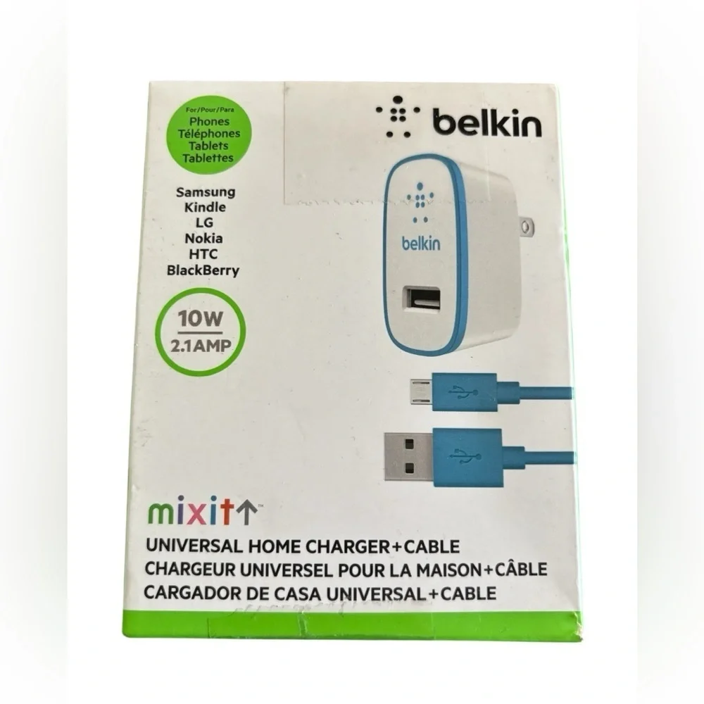 Belkin Universal Home Charger + Cable  10W 2.1 Amp Samsung Kindle Nokia HTC LG